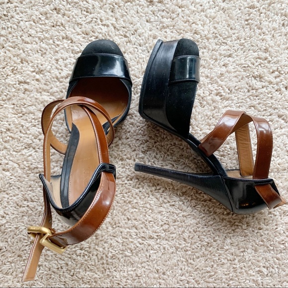 Fendi Shoes - Fendi High Heel Platform Shoes Suede and Leather